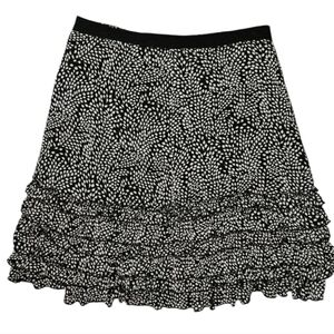 Lapis Skirt Women's Juniors Size Small Black Polka Dots / Leaf Print Ruffles